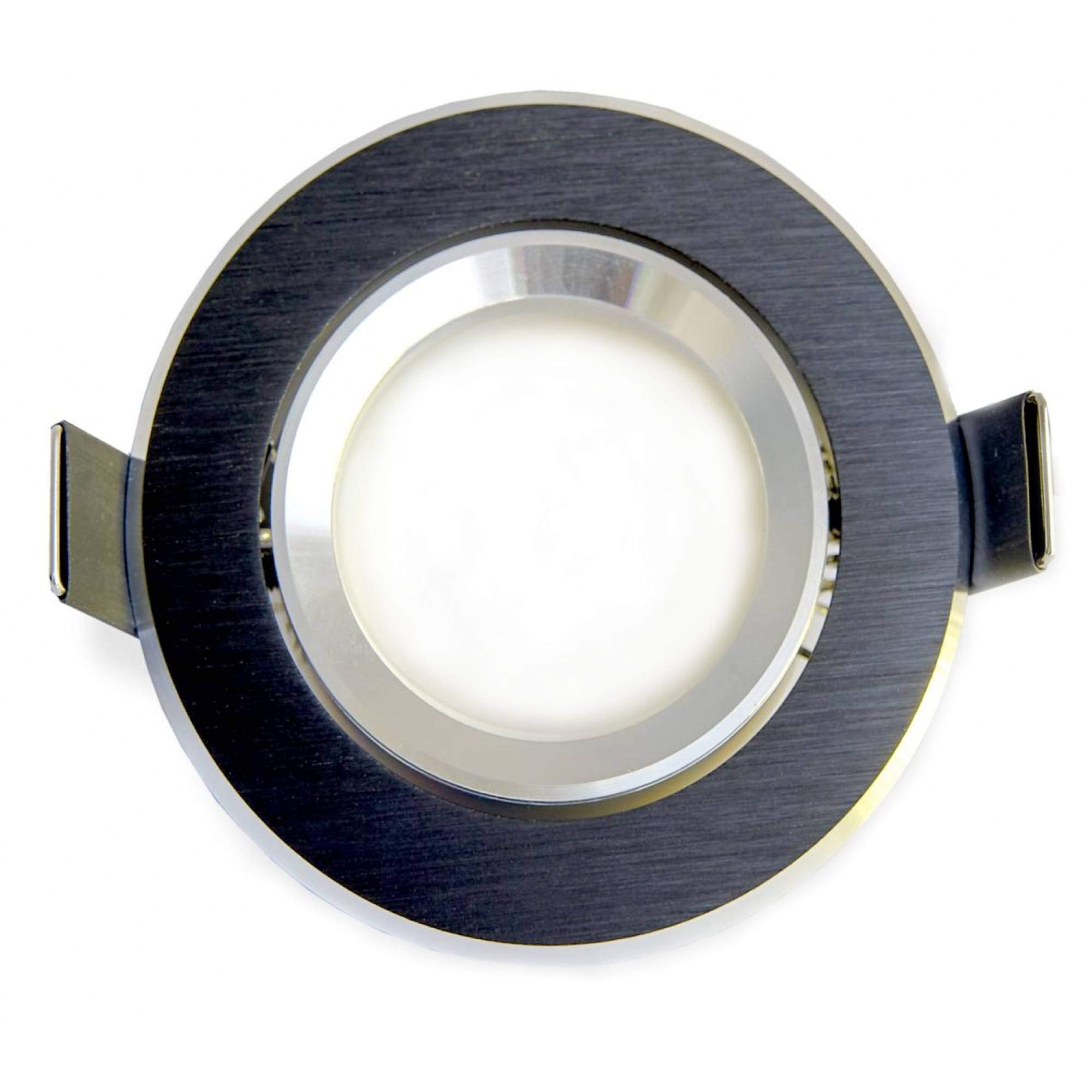 6x Foco empotrable LED redondo - negro orientable aluminio 7,5 Watt regulable blanco frío 230V - Foco empotrable GU10 Ø 70mm taladro - montaje - techos de focos - focos empotrables
