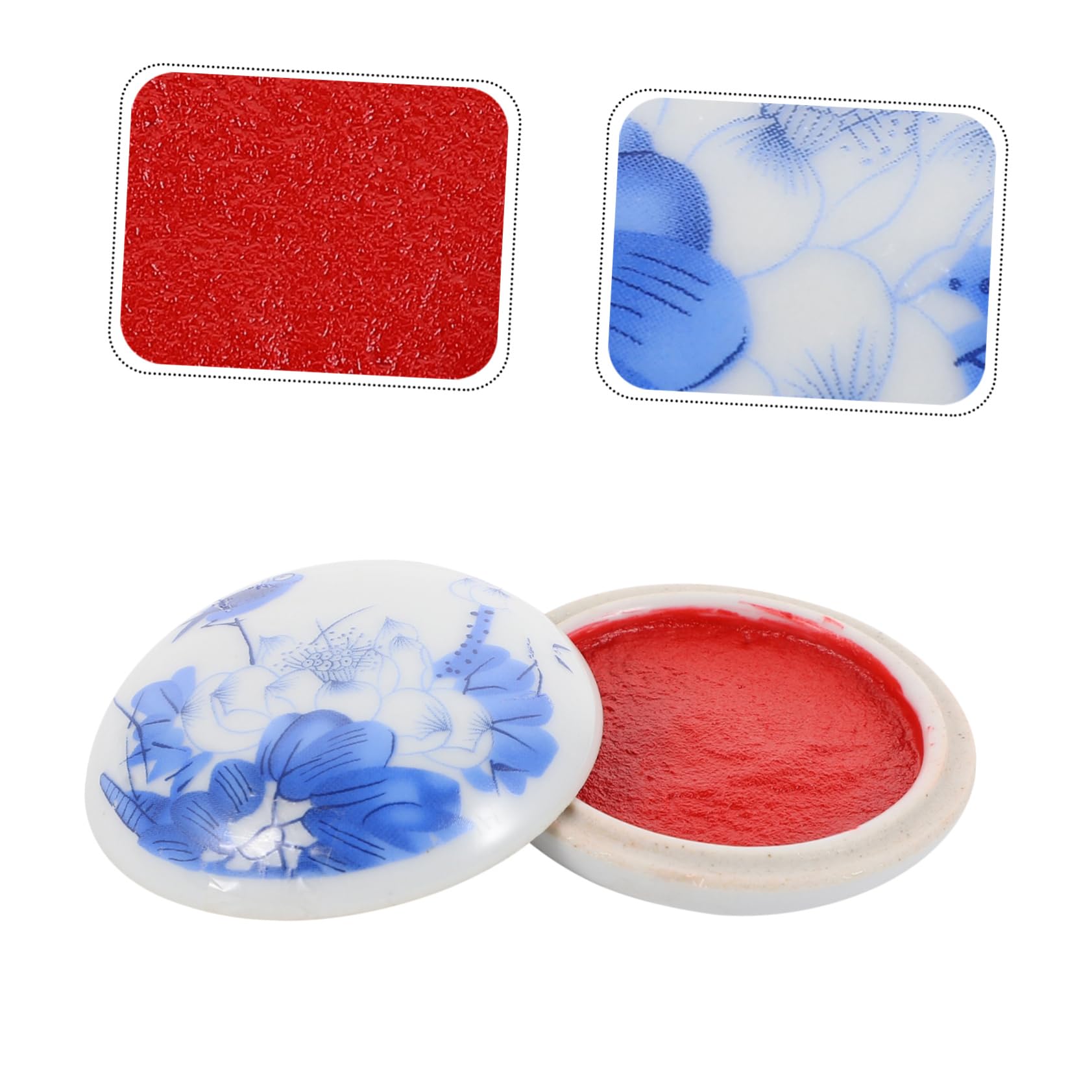 Tofficu 2 Set Tampone di Inchiostro Timbro di Inchiostro Cinese Calligrafia Impronta Digitale Inchiostro A Pasta Rossa Inchiostro del Sigillo Cinese Rosso 2 Pezzi * 2