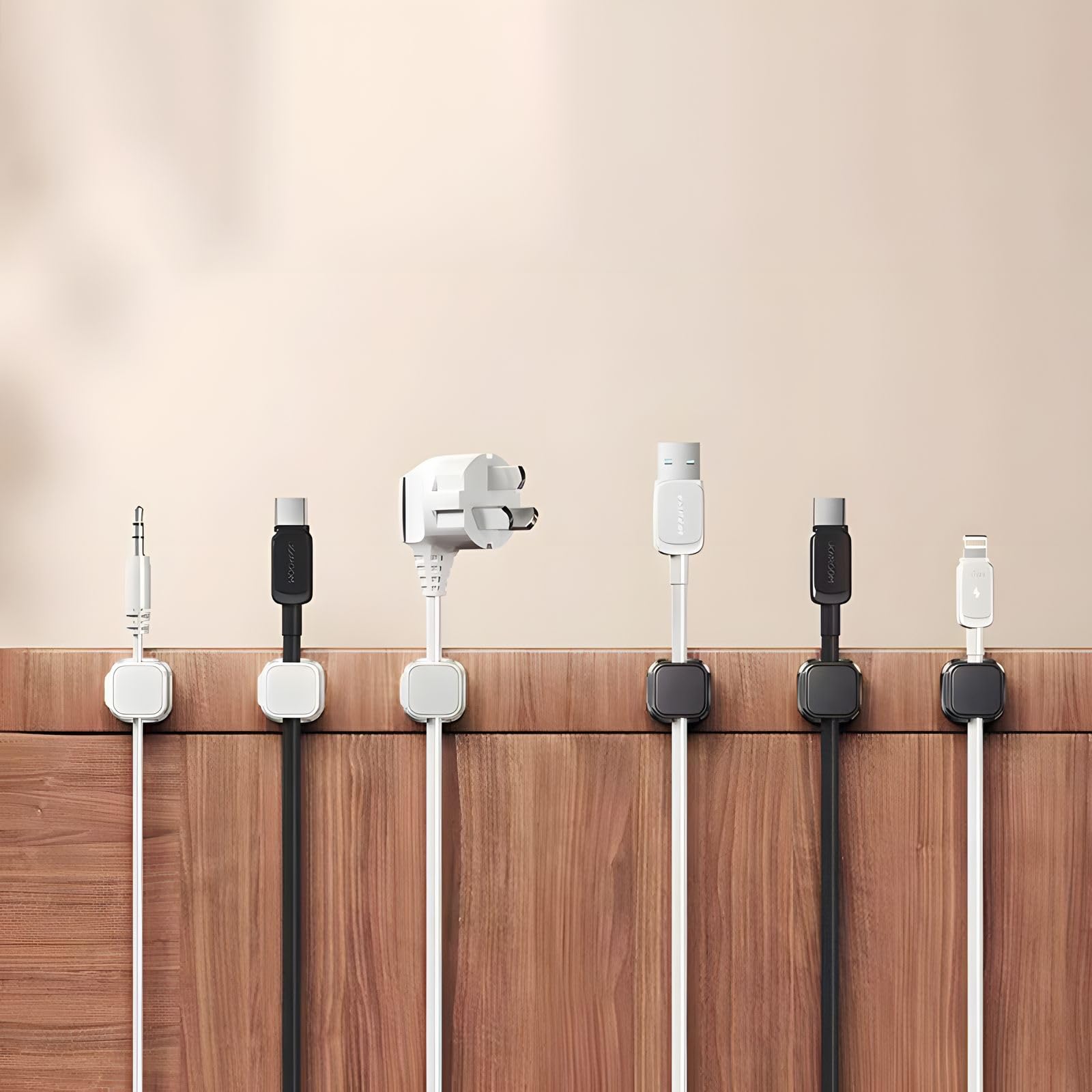 10Pcs Cable Clips, Cord Holder, Magnetic Clips, Cord Holder for Nightstand, Hide or Organize Phone Charging Cables, Various Power Cords, for Home, Office, Desk, Nightstand, Car (Black) — Amazon image 9