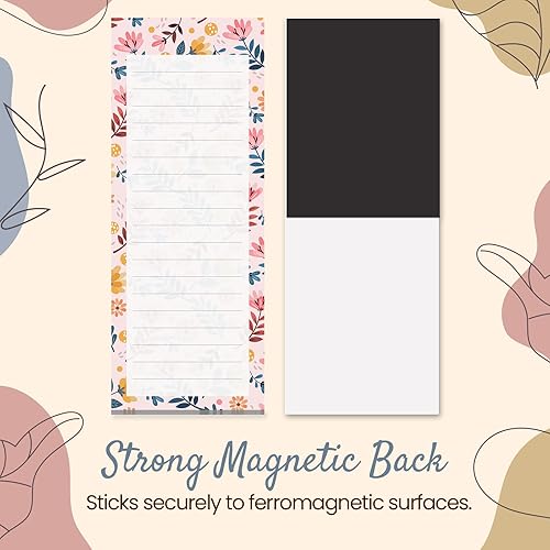 Miniatura 5 de Bloc de notas magnético para refrigerador, paquete de 4 almohadillas magnéticas para lista de comestibles para refrigerador, lista de tareas,