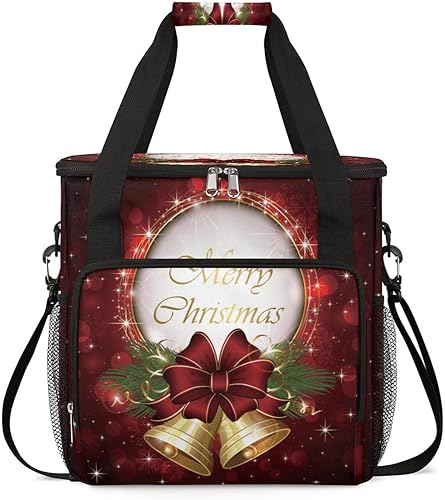 Bolsa de café de campanas de Navidad, bolsa de almacenamiento de viaje compatible con Keurig K-Mini o K-Mini Plus de una sola porción para cápsulas