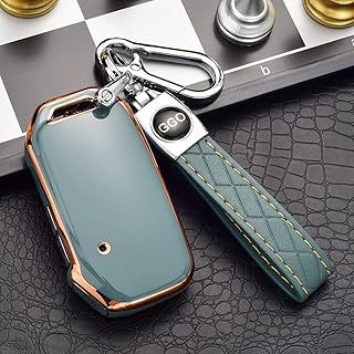ontto Car Key Case Fits Kia Sportage Ceed Soul Sorento Cerato Forte NIRO Stinger R GT K5 TPU Protective Key Case Key Case Key Case Key Box 3 Buttons Golden Grey