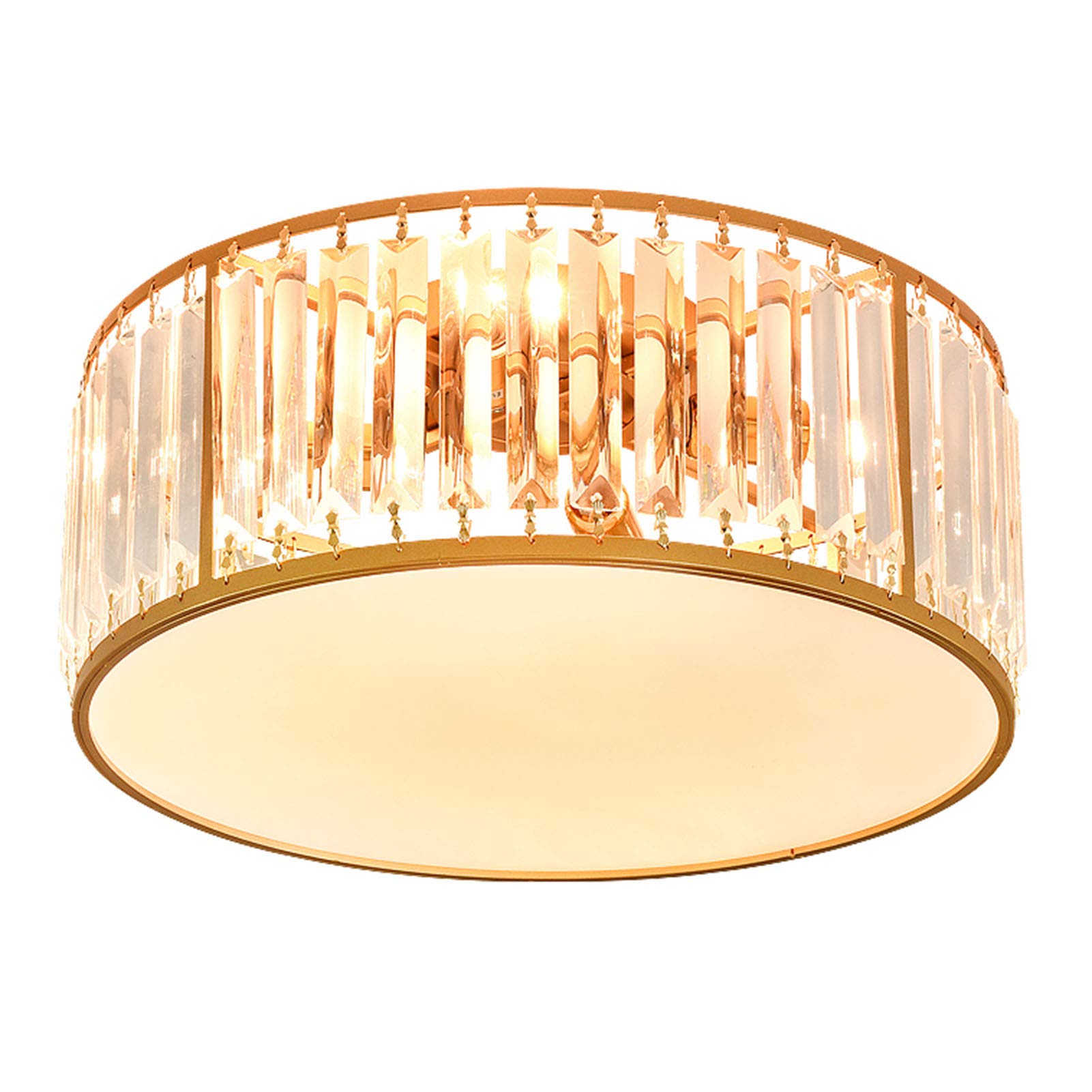Plafonnier rond type carré led cristal doré de style simple - 8