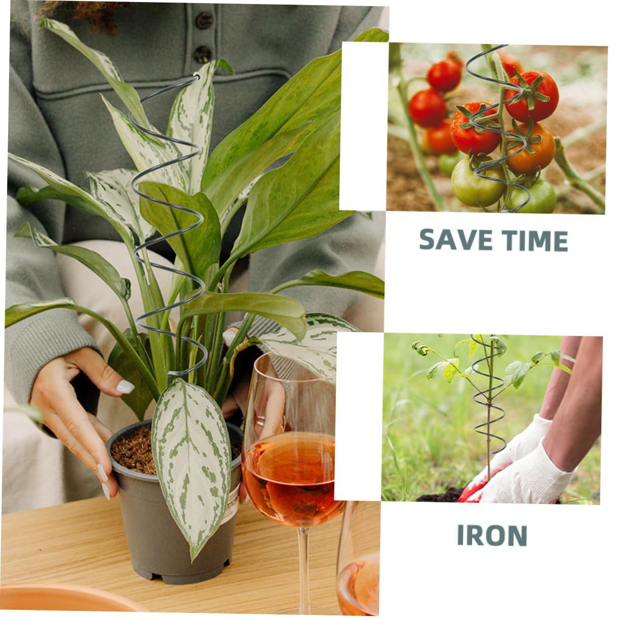 Abaodam 3 Sätze Pflanzenstützpfähle Spiral Hohe Stützstäbe Für Tomaten Kletterpflanzen Und Blumen Wetterfest Und Dekorativ Für Garten Und Balkon Einfache Installation Und 5 Stücke * 3