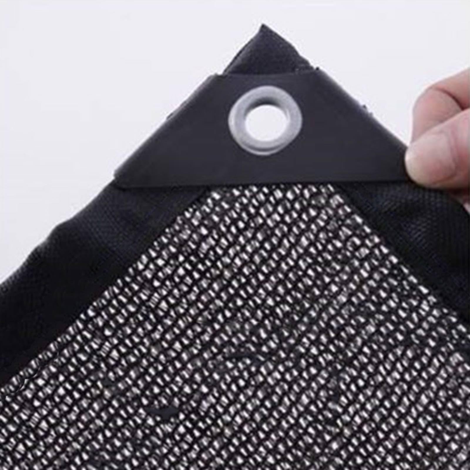 Lona de malla negra con ojales reforzados, 70% de protección UV para patio al aire libre, patio, invernadero, granero (4 x 10 m)