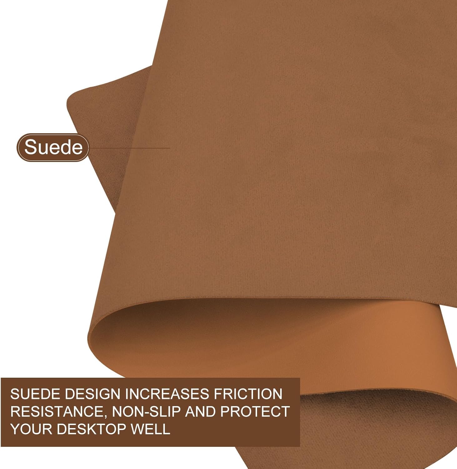 Desk Pad,Large Mouse Pad, Non-Slip PU Leathers Writing Pad,Desktop Protection Pad,Computer Desk Pad, Waterproof Table Mat, Desk Mat for Office and Home Writing (Brown;36"x 17")
