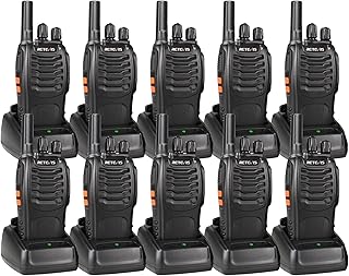 Retevis H-777 2 Way Radios, Walkie Talkies for Adults, Rechargeable Long Range Two Way Radio, Shock Resistant, Short Antenna for Business Education(10 Pack)