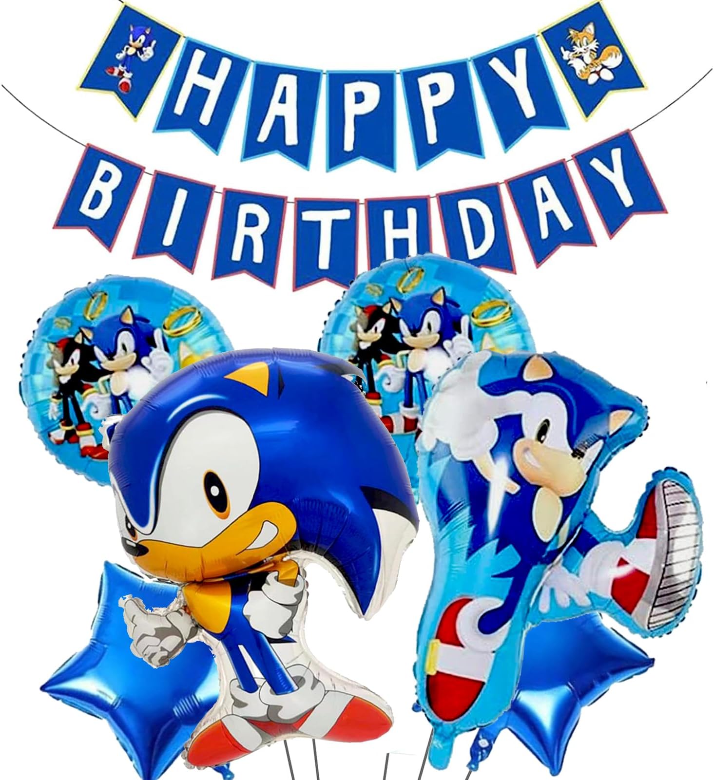 Happy Birthday Banner Birthday Balloons 6 Foil Balloons Birthday Party Decoration Suppliesfor Boys Girls Birthday Party Decorations