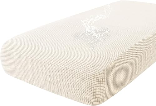 Miniatura 91 de hyha - Fundas de cojín impermeables para sofá modular, fundas de cojín de sofá en forma de L, tela jacquard gruesa, funda de diván con parte Gris