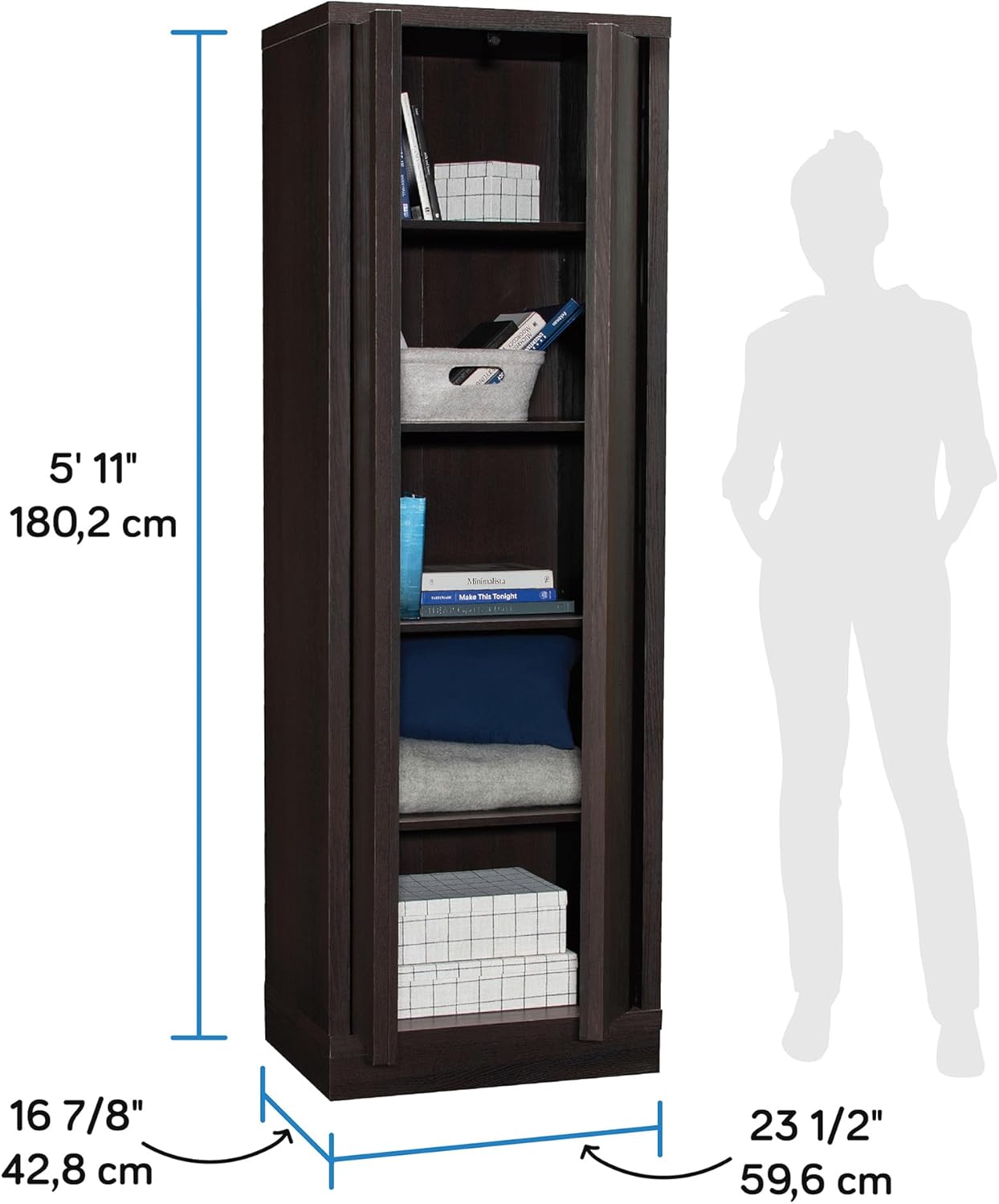 Sauder Merton Hall Storage Cabinet, Dakota Oak Finish