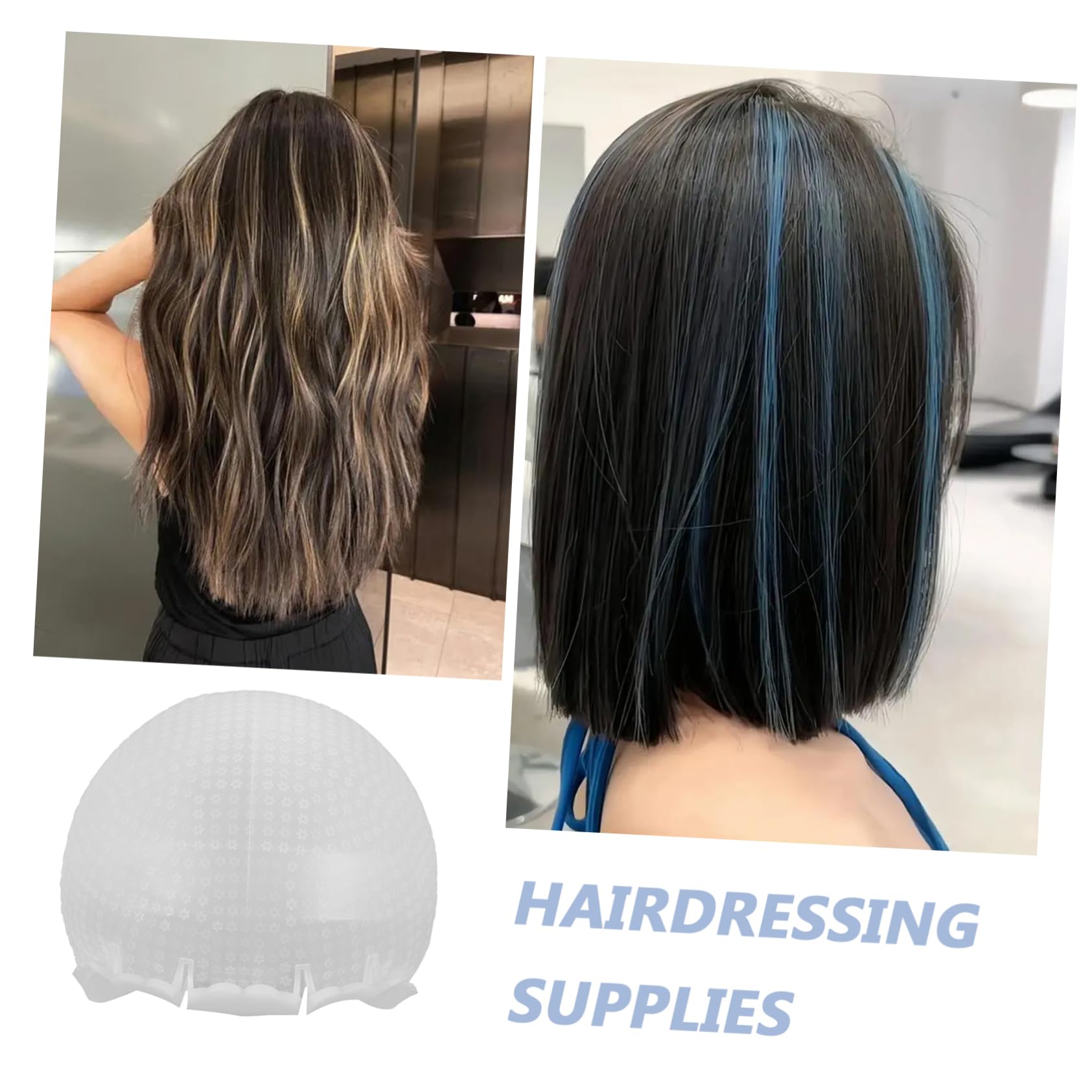 COLLBATH Gorro De Silicona Para Mechas Profesional Reutilizable Con Agujeros Preperforados Para TeñIr Y Tratamientos De Cabello En SalóN