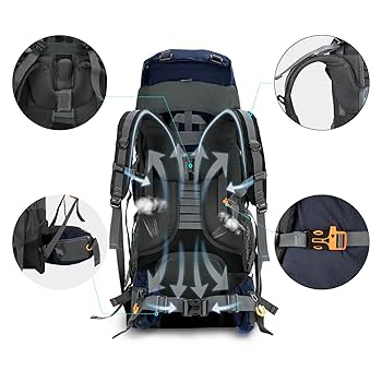 Sac à Dos Randonnée Night Cat 70L/90L - Trekking, Camping, Housse De Pluie Incluse