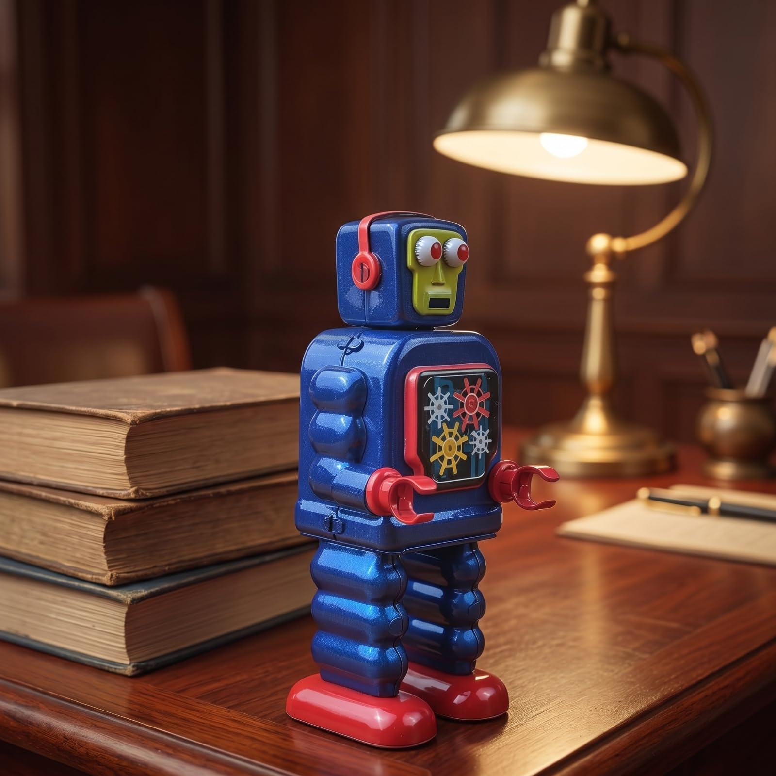 Robot Hojalata Mecánico Robot Cuerda sin Baterías Figura Coleccionable para Adultos, Vitrinas, Estanterías