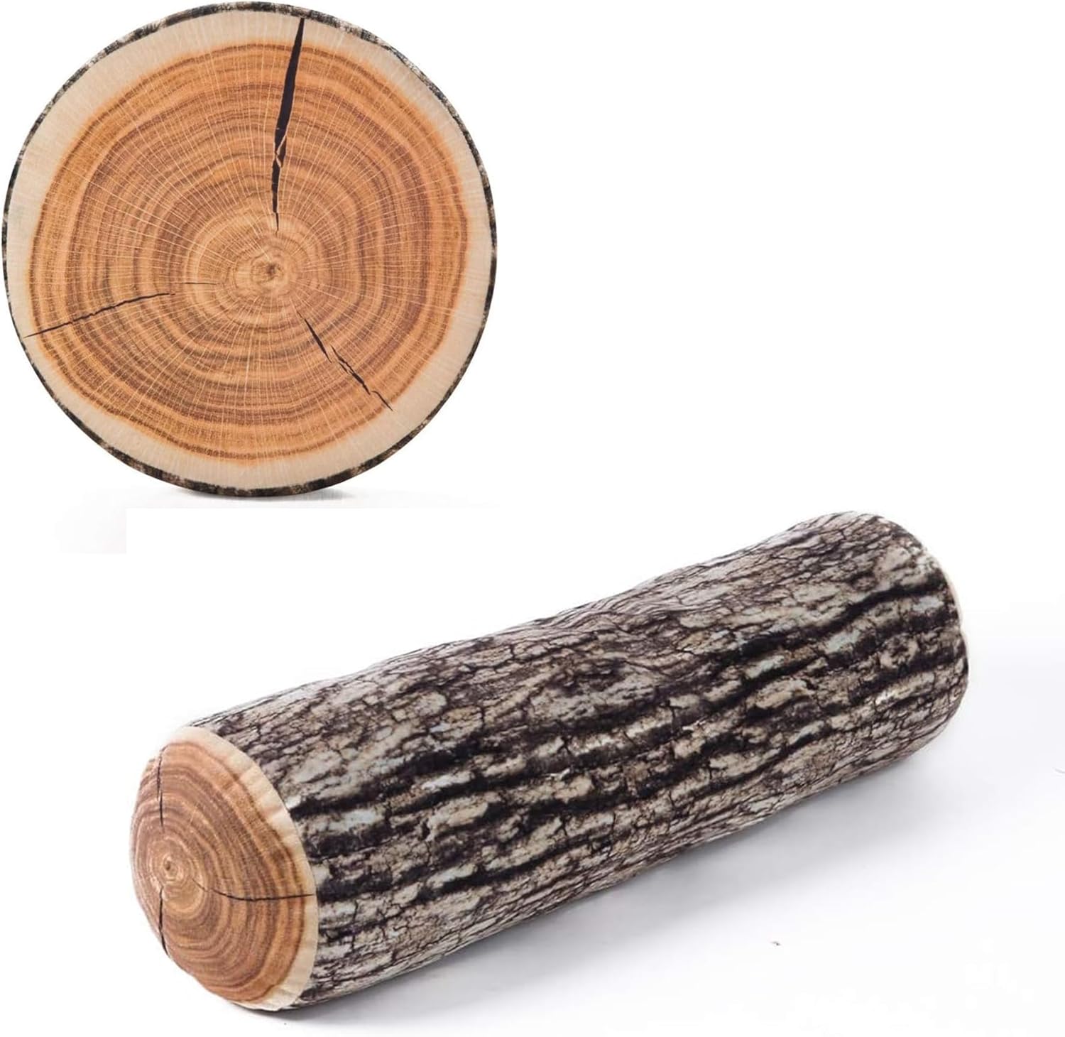 HYSEAS Decorative Round Throw Pillow, 3D Digital Print Comfortable Kids Funny Cute Wood Log Pillow