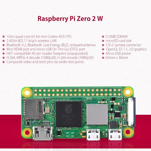 GeeekPi Basic Starter Kit for Raspberry Pi Zero 2 W, with Zero 2 W Aluminum Case, 20Pin GPIO Header, OTG Cable, MicroUSB Switch Cable,Heatsinks, MicroUSB to OTG Cable, HDMI Adapter for Zero 2 W - 3