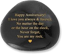 Velenti 'You Are My Rock' Anniversary Stone - Heartwarming Engraved Keepsake Gift for Couples, Weddings, Him or Her