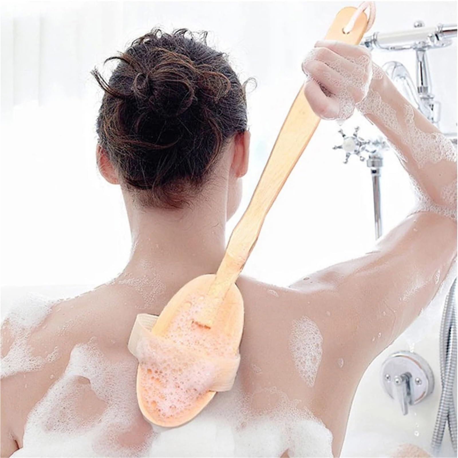RüCkenbüRste 2Pcs Bad Pinsel Peeling Manuelle Handheld Zurück Körper Dusche Wäscher Frauen Baden Universal Wiederverwendbare Reinigung Peeling Zum Baden
