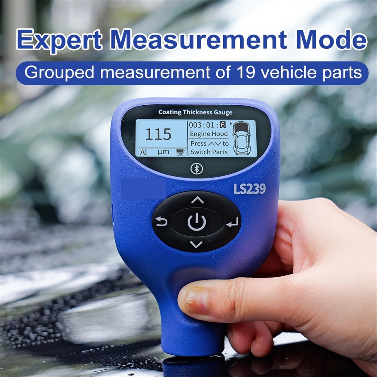 Medidor de Espesor de Recubrimiento LS239 Medidor de Espesor de Recubrimiento Digital automotriz de Modo Profesional de 5000 μm
