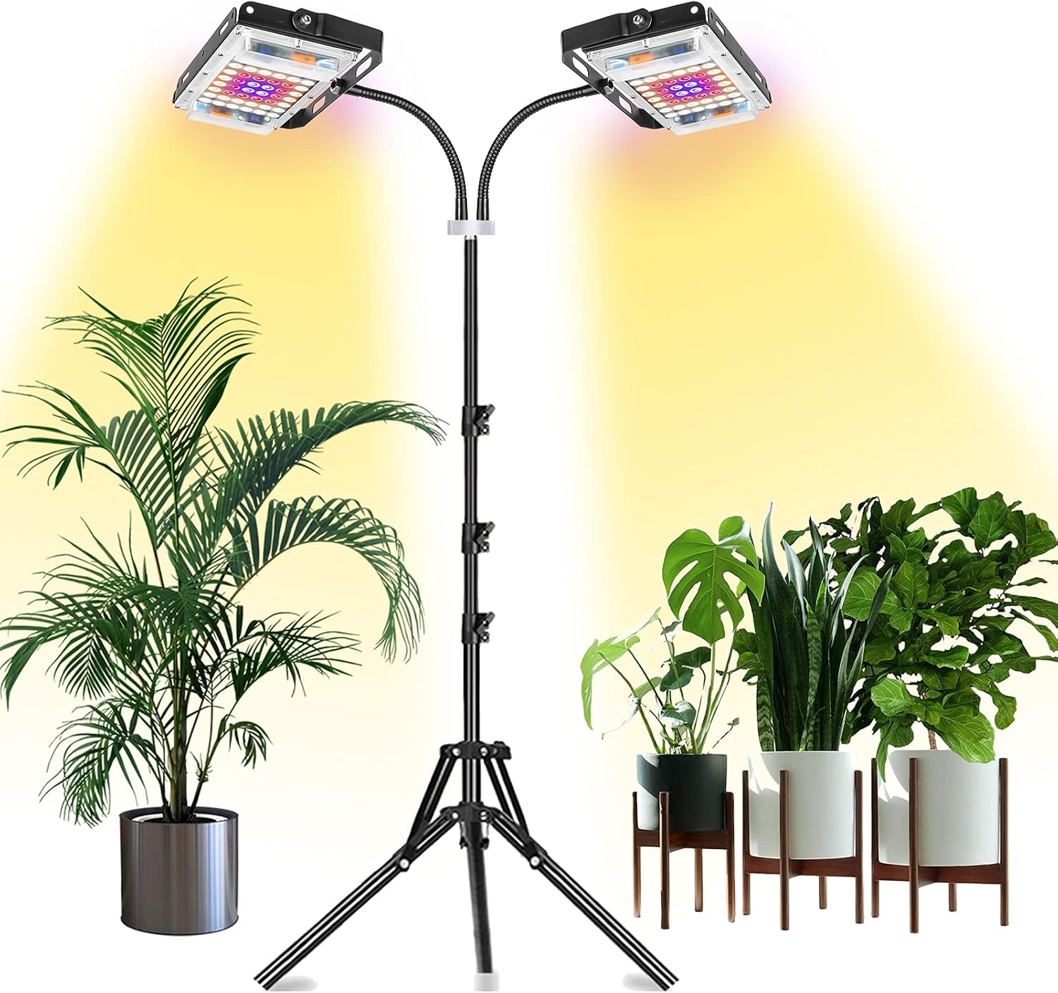 Amazon.com : Grow Light with Stand, LBW Dual Head Full Spectrum 300W ...