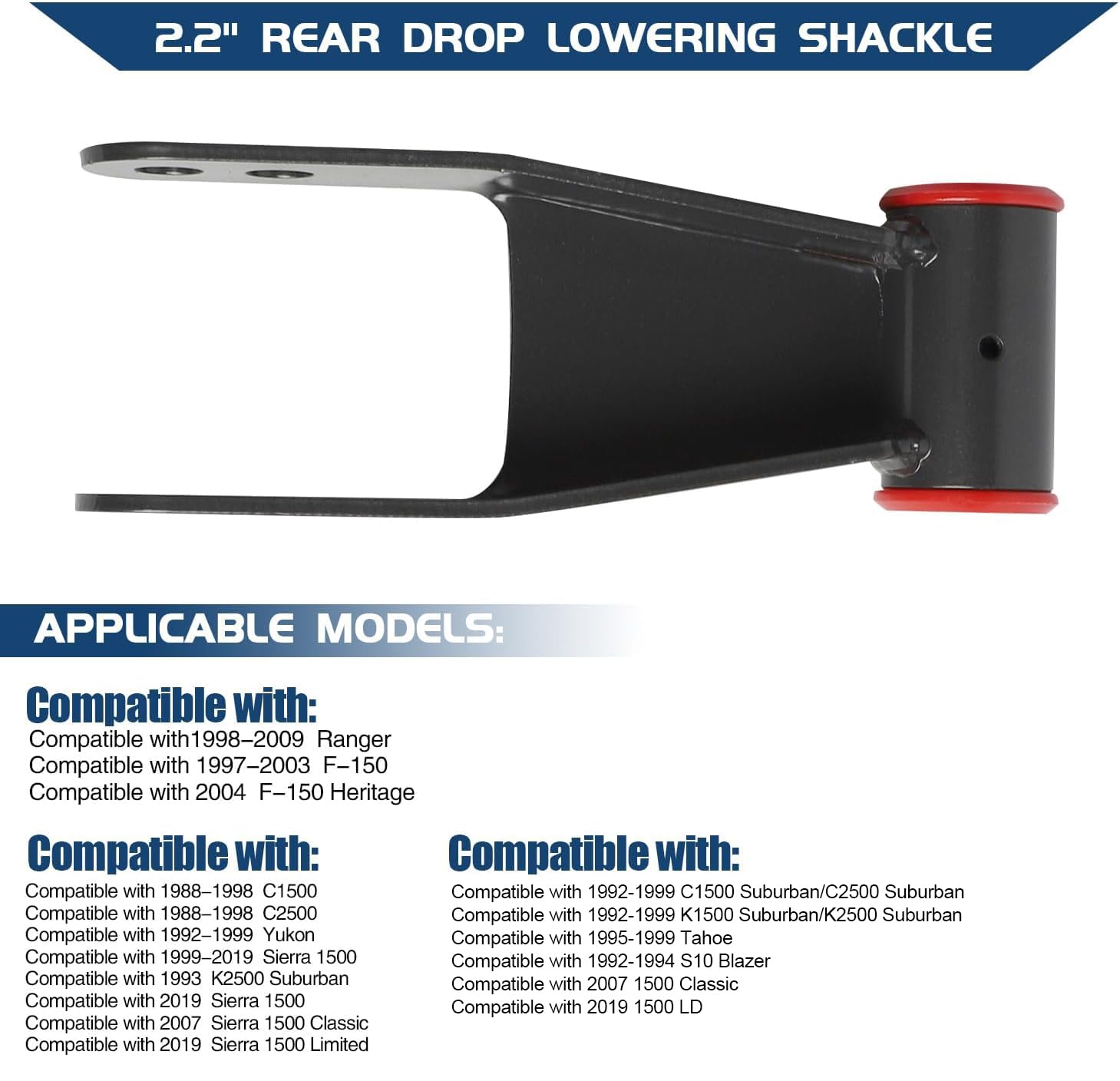 2 Inch Drop Shackles 2-Inch Lowering Shackle Kit - Suspension Drop For ...