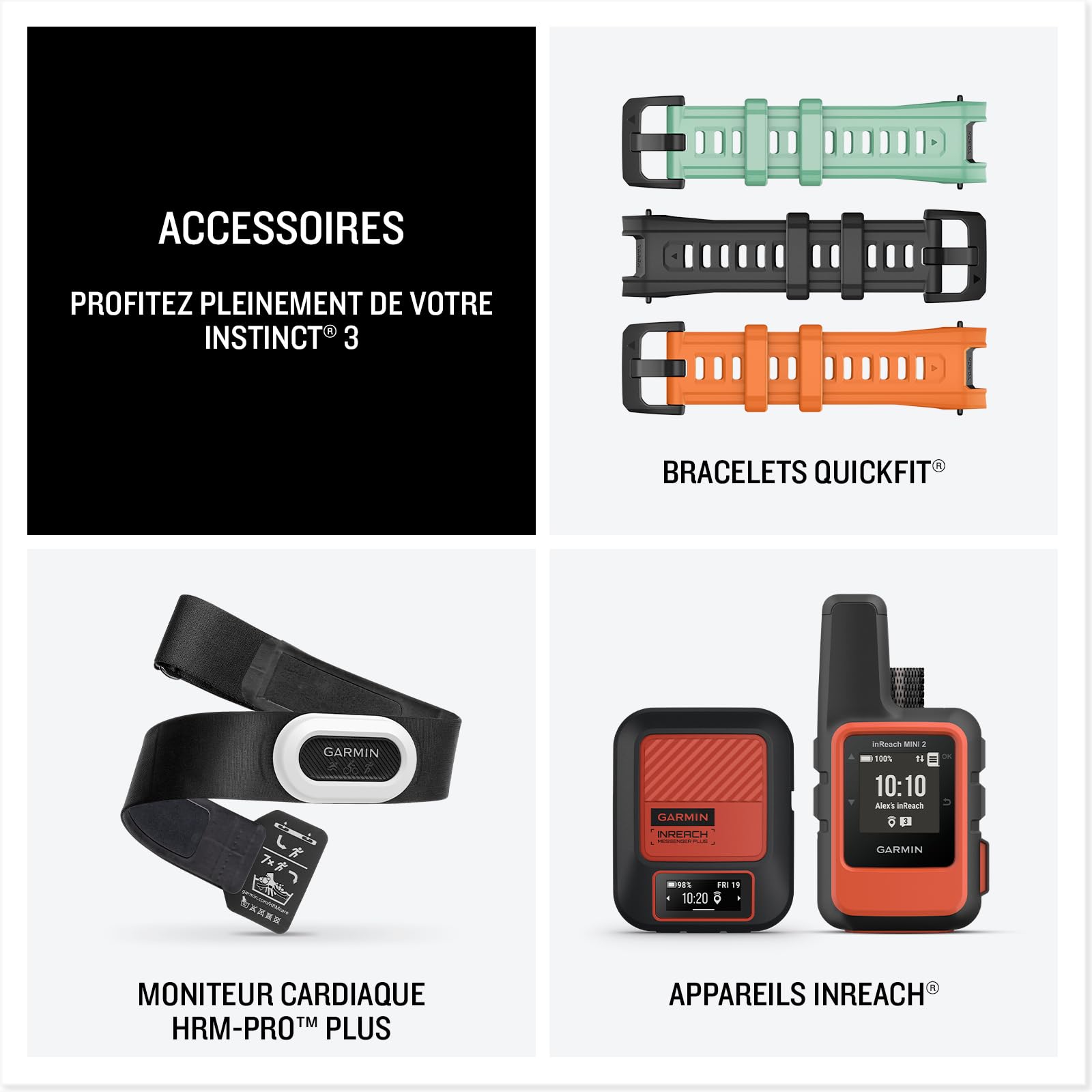 Garmin [renewed Instinct 3, AMOLED - Montre GPS Robuste et connectée – Noir avec Bracelet Noir – Boîtier 45 mm, (Reconditionné)