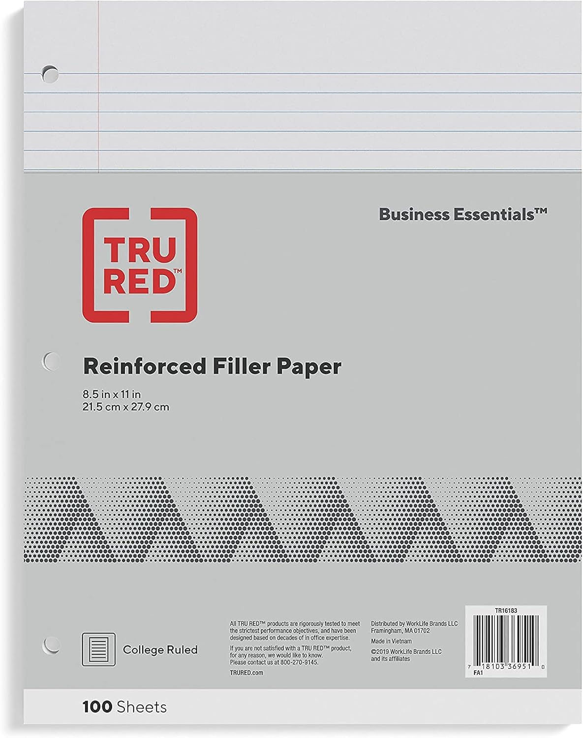 Staples College Ruled Filler Paper, 8.5 inch x 11 inch