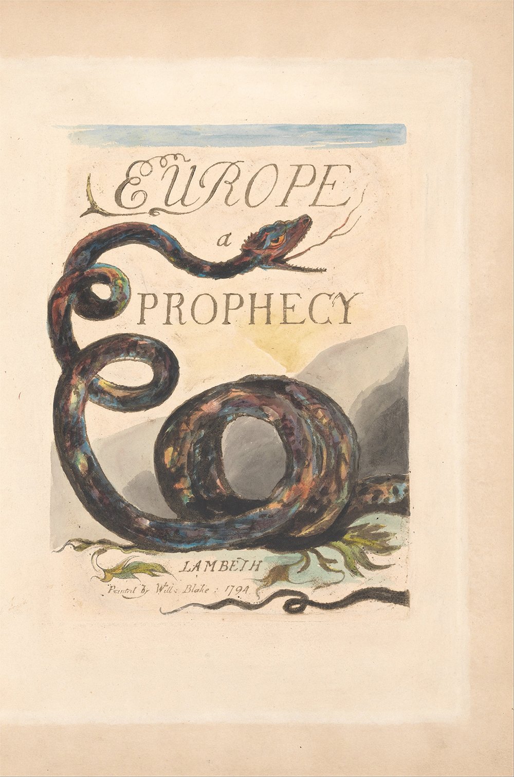 Affiche William Blake Europe A Prophecy Plate 2 en Mat d'Archivage Extra Large Anti-Reflet