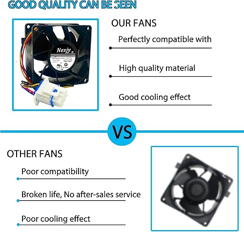 Miniatura 4 de Motor de ventilador de evaporador de refrigerador OEM WR60X26866 actualizado 2025, compatible con GE Refrigrator, reemplazar V80E14MS2A3-57A611