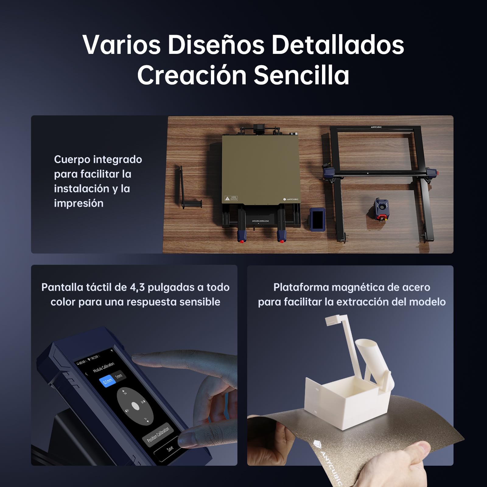 Anycubic Kobra 2 MAX Impresora 3D, 500 mm/s de Alta Velocidad, Tamaño de Impresión Se Expande 420x420x500mm, Impresoras 3D con LeviQ 2.0 Nivelación Inteligente y Fácil de Usar, Soporta Anycubic App
