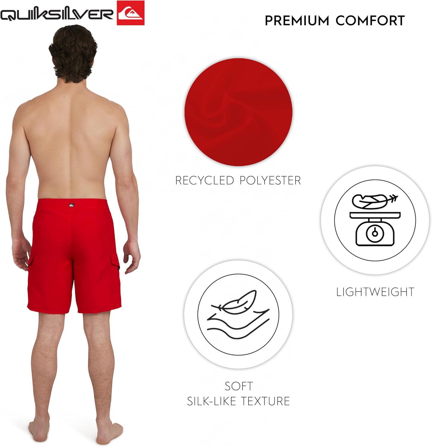 Quiksilver Mens Swimwear Regular Fit Fixed Waist UPF 50 Quick Dry 22 Inch Board Shorts - Image 4