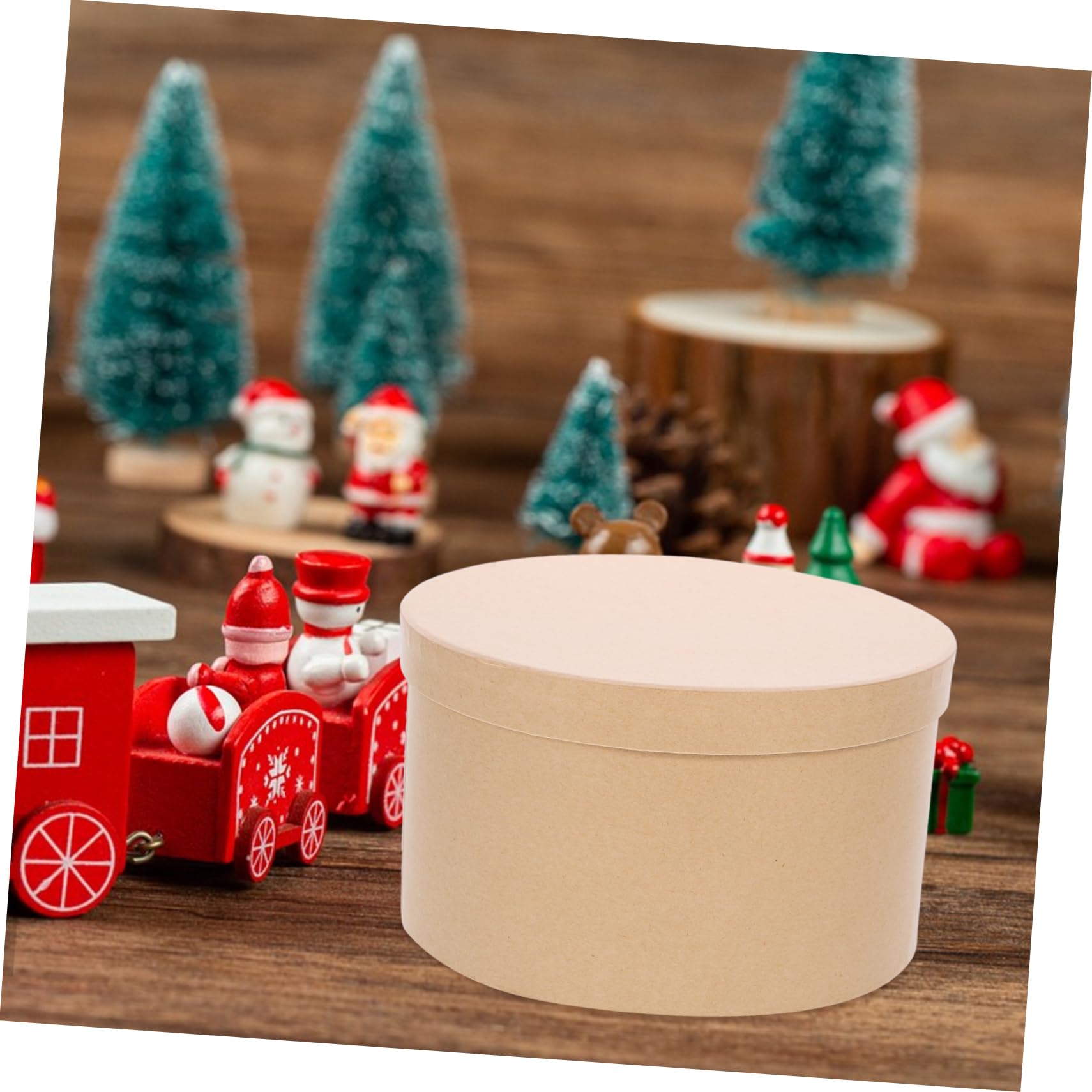 Runde Geschenkbox aus Kraftpapier, 1, 5 Stück für Feste | Khakifarbene Deko Schachtel, Elegante Form, nicht Leicht Abnutzbar, zum Verpacken von Süßwaren und Kleinen Accessoires