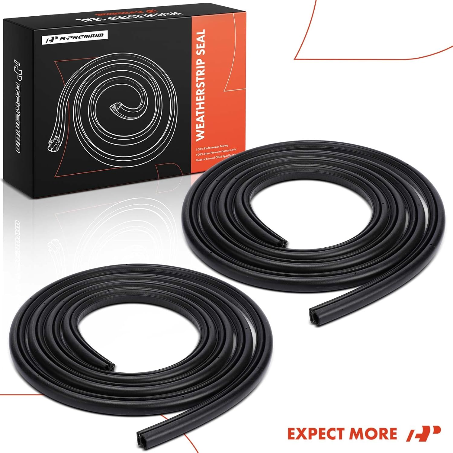 A-Premium 2PCS Rear Car Door Weather Stripping Seal Strips Compatible with Chevrolet Silverado 1500, Silverado 1500 2500 HD, Avalanche 1500 2500, C1500 K1500 Suburban & GMC Sierra 1500 HD Classic