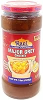 Vista 1 de Rani Major Chutney de mango gris (Indian Preserve) 18 oz (1.1 libras) Tarro de vidrio de 17.64 oz, listo para comer, vegano Sin gluten, totalmente