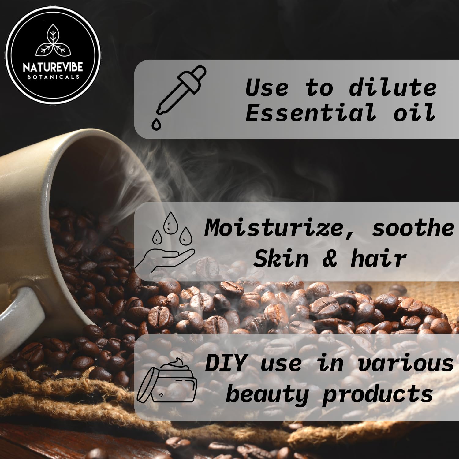 Naturevibe Botanicals Coffee Bean Oil 32 Ounces | 100% Pure and Natural | Great for Skin Care and Hair Care - Image 5