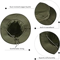 Vista 3 de Sombreros de sol para hombres y mujeres, sombrero de cubo UPF 50+, sombrero Boonie plegable, protección UV, senderismo, playa, pesca, safari
