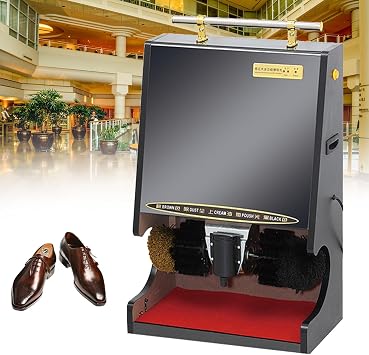 Electric Shoe Polisher, Automatic Household Shoe Polishing Machine, Electric Shoe Cleaner for Shoes, Boots,Bags, Sofa,Black