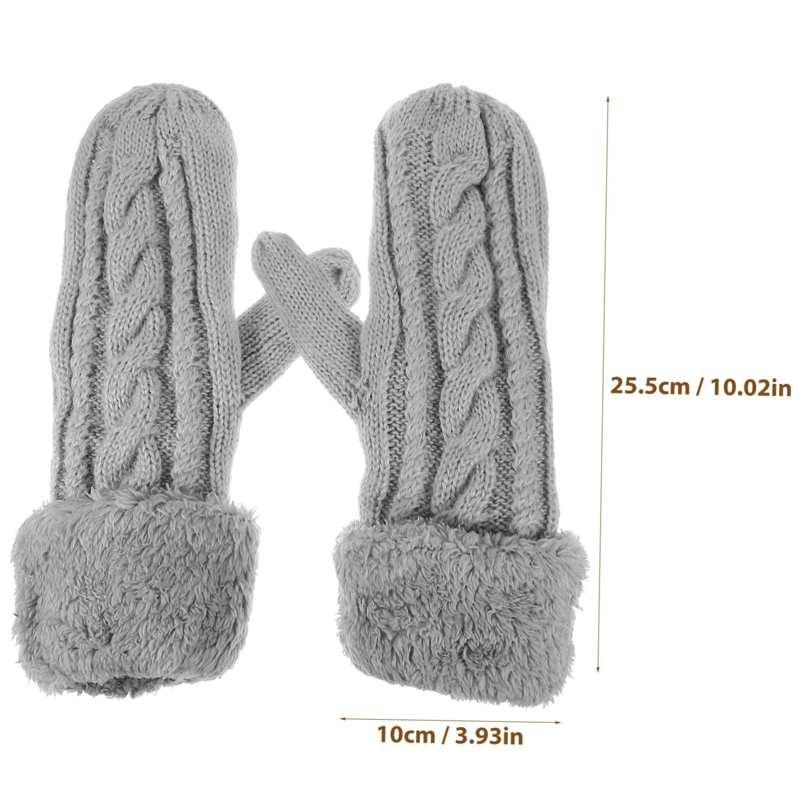 CALLARON Thickened Winter Gloves Warm Lining Knit Mittens Adult Winter Gloves Outdoor Travel Warm