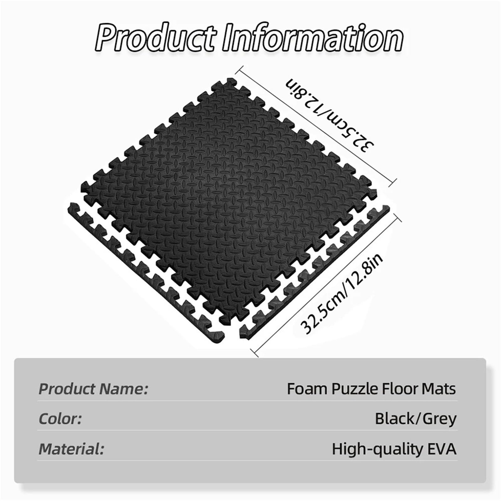 Tappeto Da Fitness A Puzzle Tappetini EVA grigio nero da 20/40 pezzi Piastrelle for pavimenti confortevoli antiscivolo ad incastro