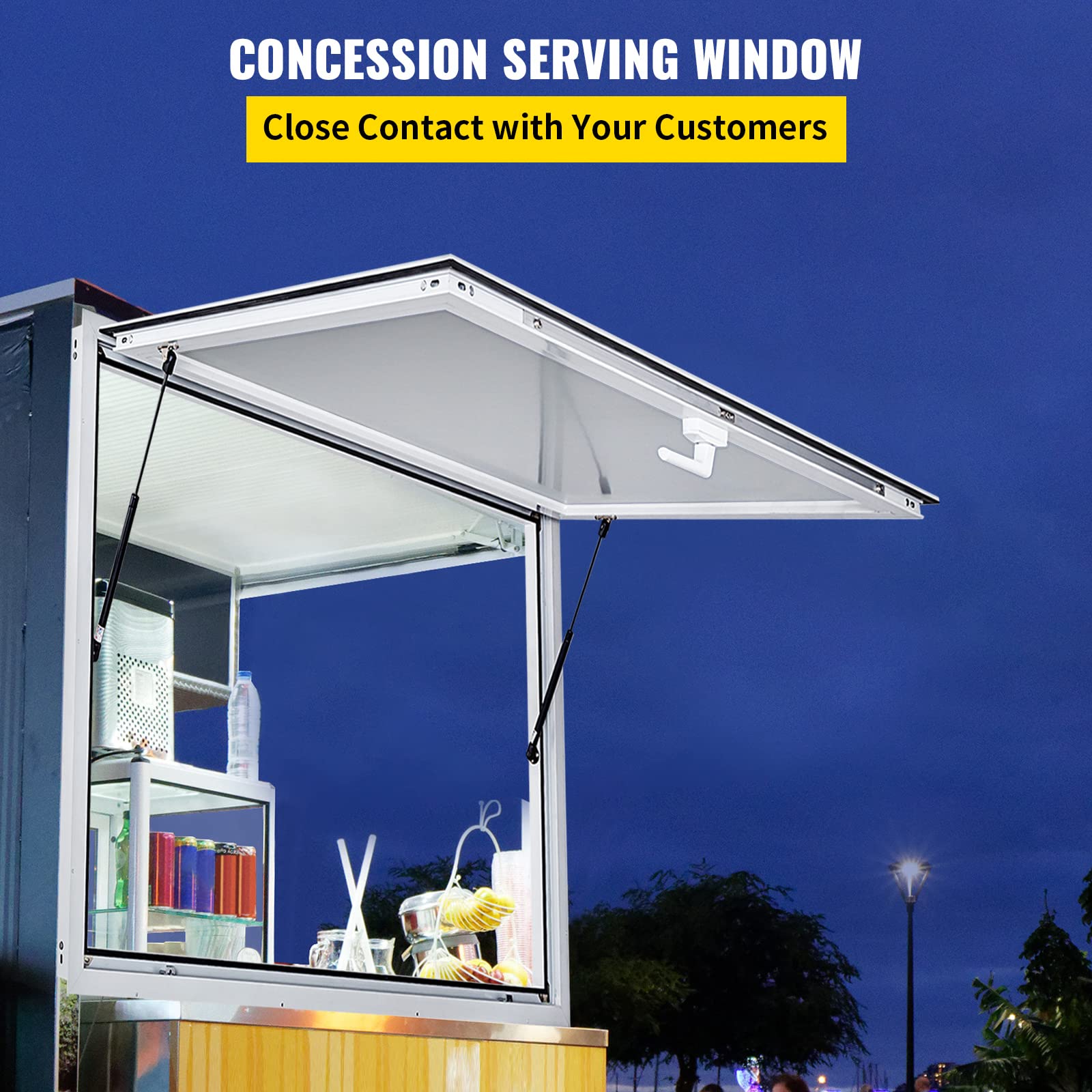 Fenêtre De Concession Pour Camion Restaurant VEVOR - Aluminium, Dimensions 122x91.5 Cm