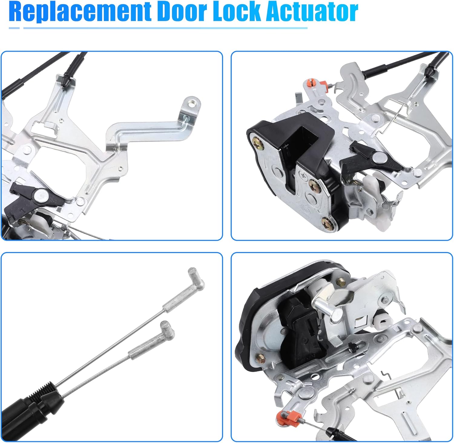 X AUTOHAUX Rear Left Side Door Latch Actuator with Cable Assembly for Toyota Sequoia 4.7L 2001-2007 69306-0C010 Double Cab Replace