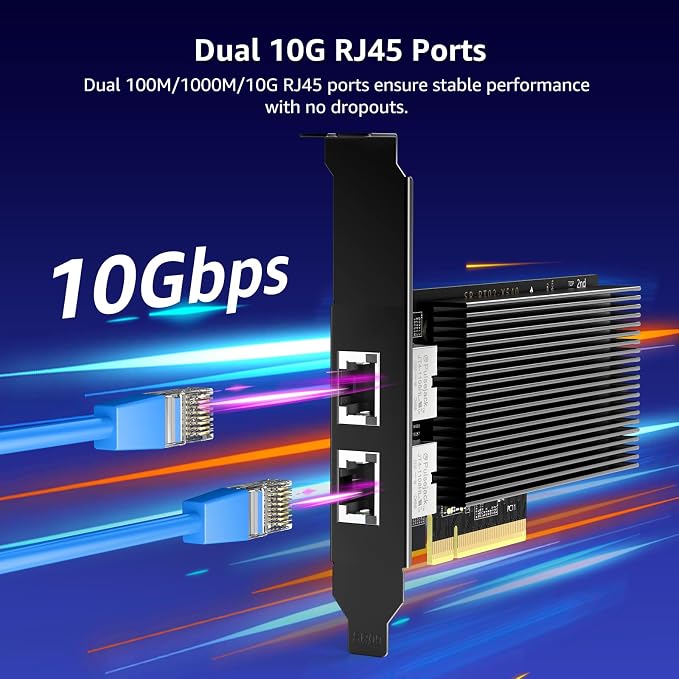 Tarjeta de Red PCI-E 10G con Puertos RJ45 Dual 10Gbps miniatura 2