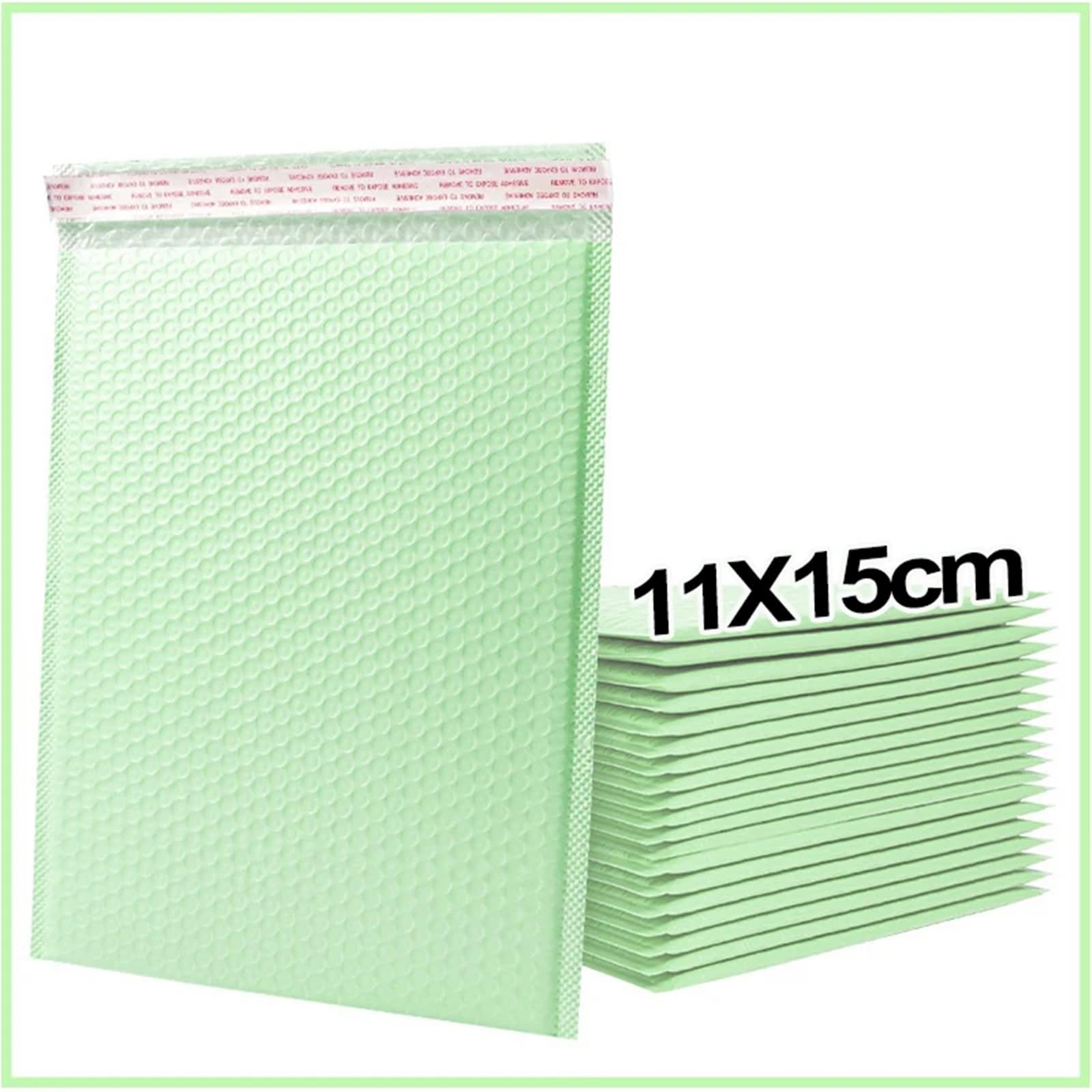 10/100 pezzi di sacchetti a bolle d'aria impermeabili con sigillo adesivo for custodie for telefoni, buste imbottite, sacchetti for la spedizione automatica(Green-11x15CM,100pcs)