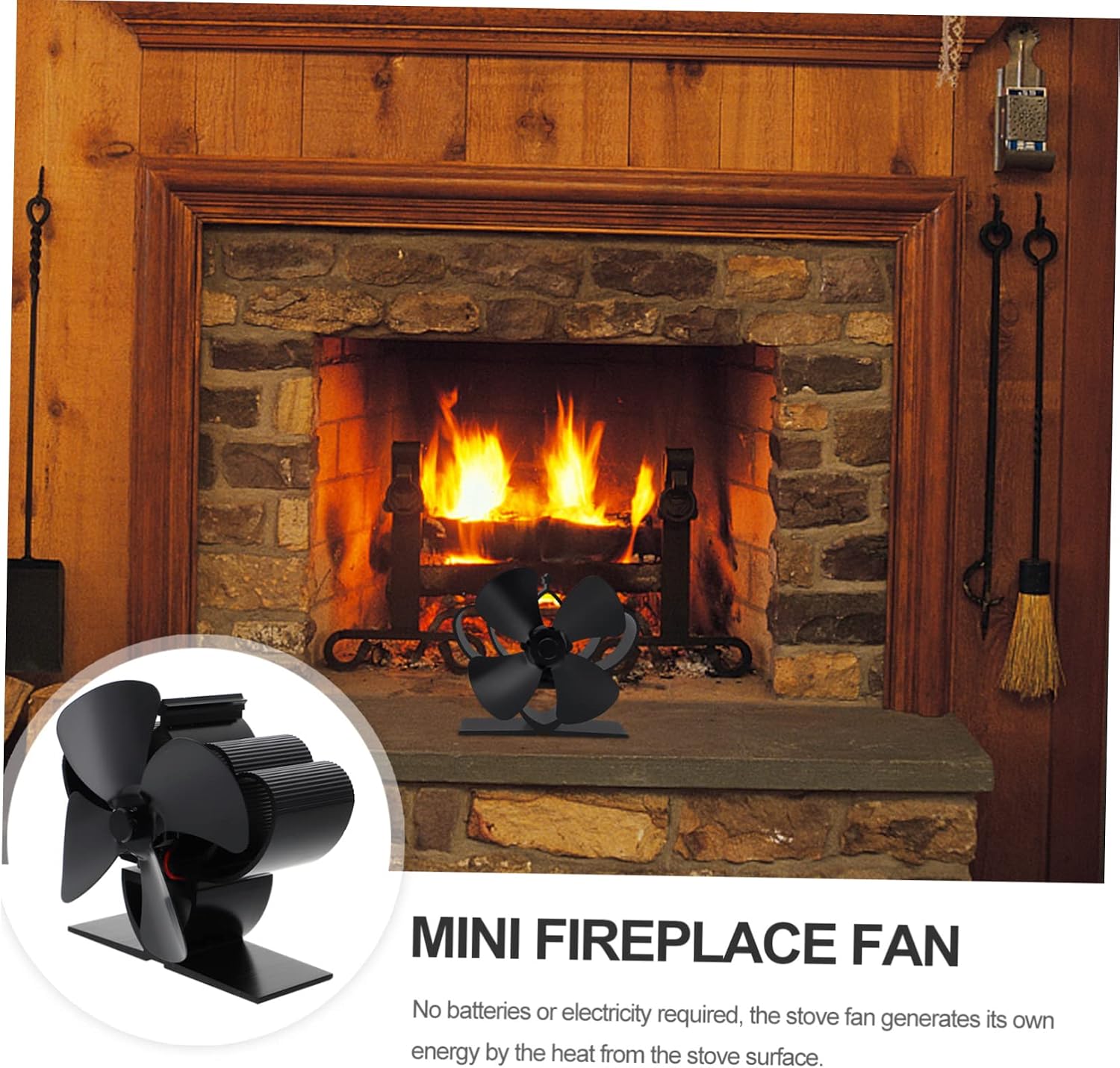 SOLUSTRE 1pc Heat Powered Fireplace Fan Warm Air Fan for Silent for Home Use Stove Efficient Heat Distribution Portable and Stylish Design
