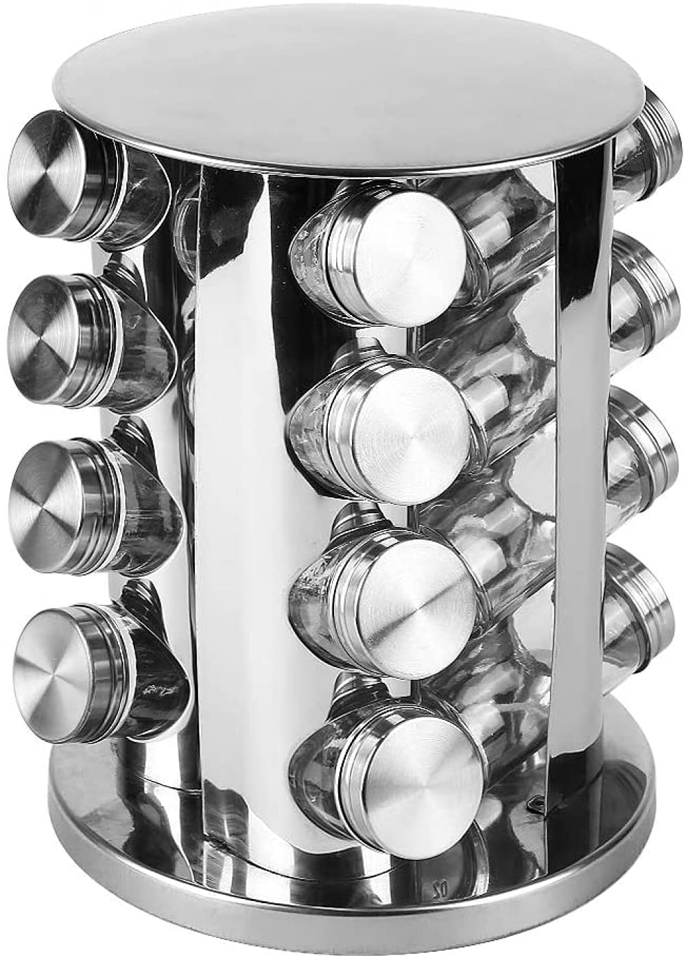 Carrusel De 16 Especias Con Soporte Y Base Giratorios, Dispensador De Especias, Acero Inoxidable