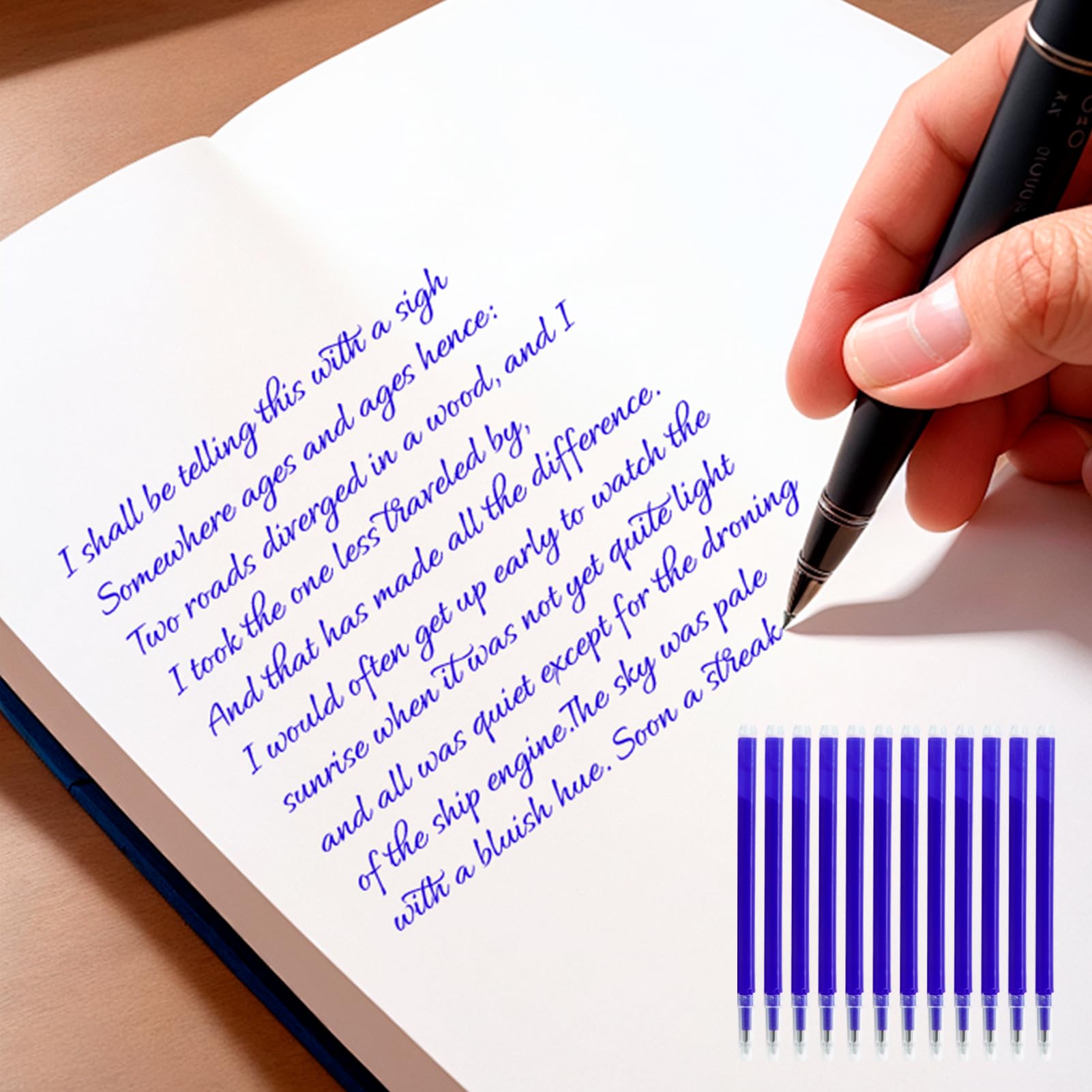 Recharges Stylo Pilot FiXion 0.7mm Bleu - Lot De 12, Encre Effaçable 400m