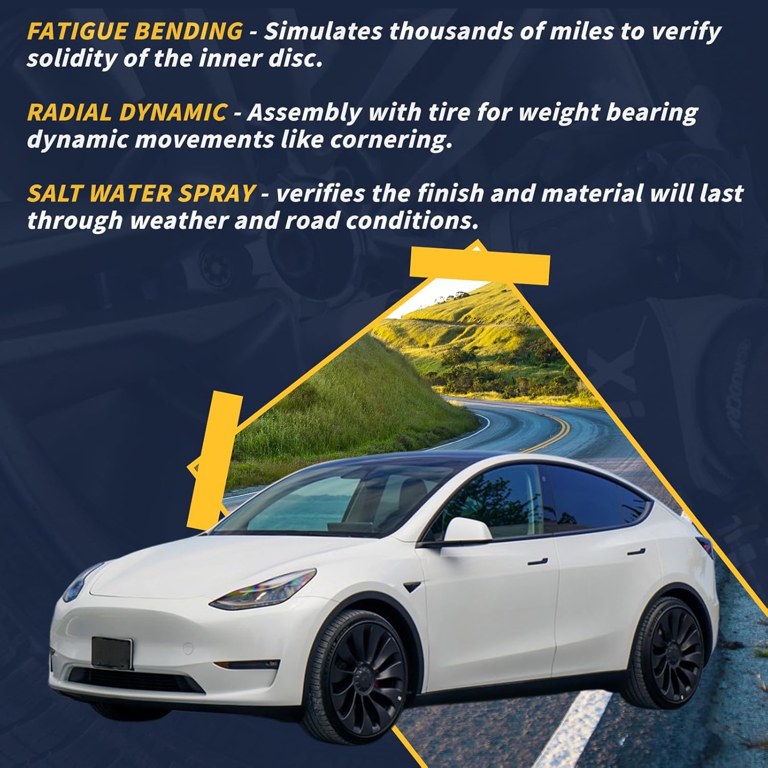 21" 21x10.5 Inch New Rear Wheel Rim Compatible with Tesla Model Y 2020 2021 2022 2023 2024, Black Alloy Rim OEM Direct Replacement Rims, 118822700B
