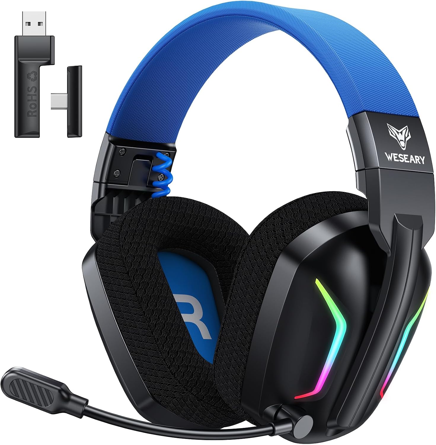 (-15%) WESEARY Gaming Headset Wireless mit Mikrofon für PS5 PS4 PC Switch Handy