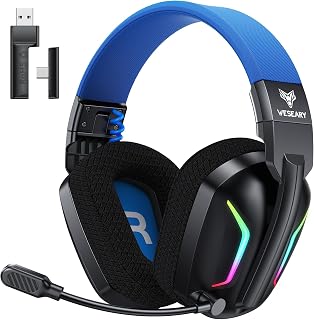 WESEARY Gaming Headset Wireless mit Mikrofon für PS5 PS4 PC Switch Handy