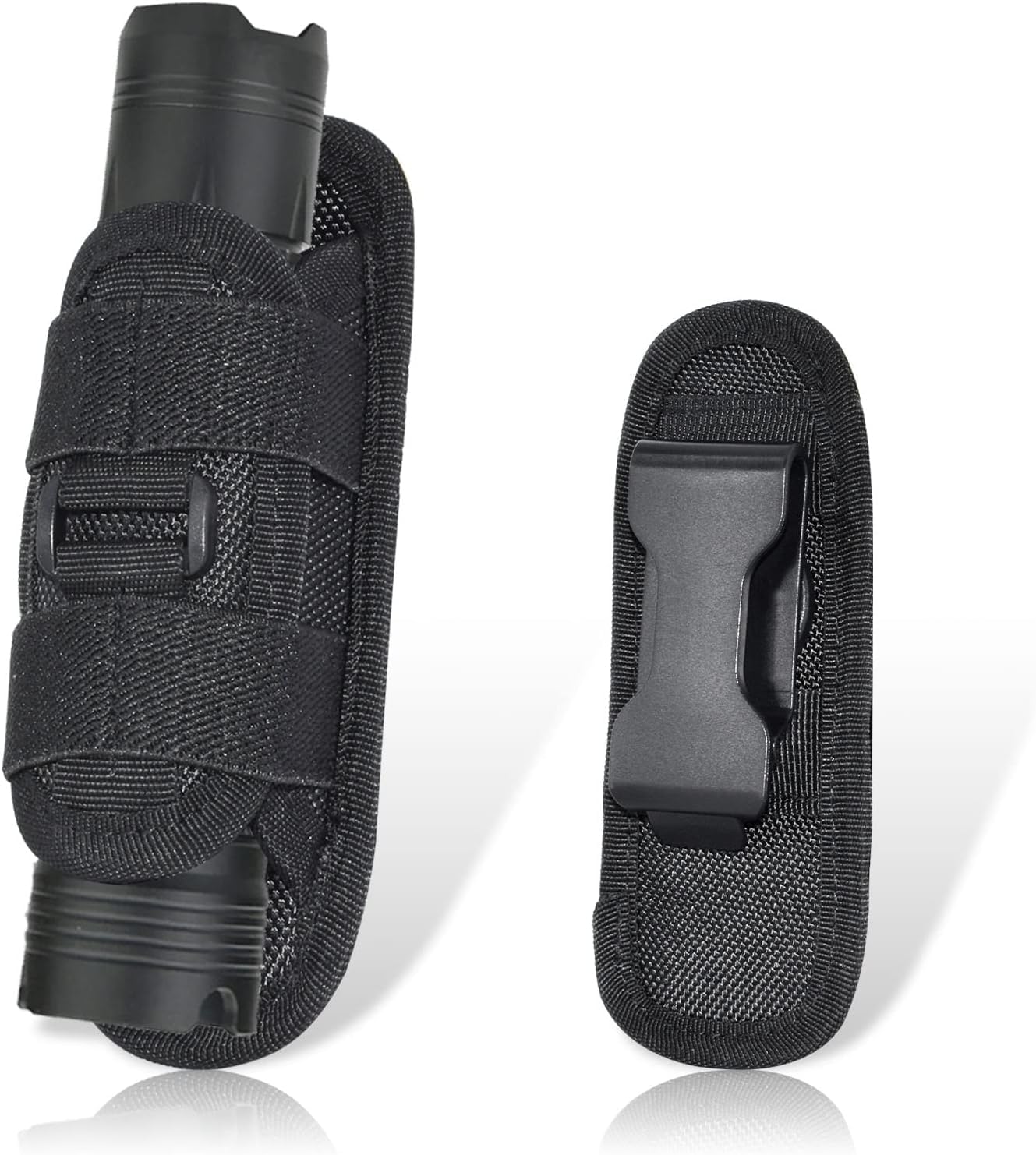 Funda De Cinturón Táctico Giratoria 360° Para Linterna – Estuche De Nailon Ajustable, 15x5.5cm, Compatible Con Linternas Y Accesorios
