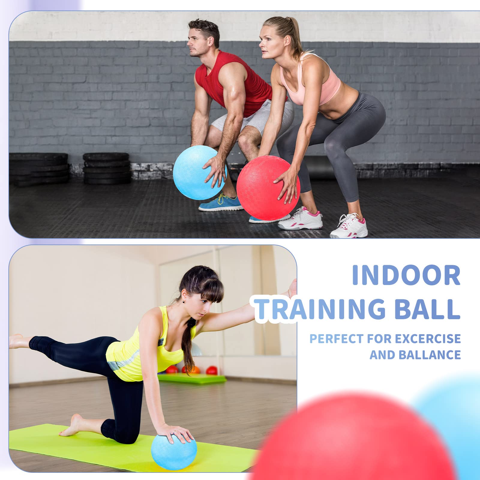 Civaner 2 Pack of 5 Inch PVC Made Dodgeball Balls, Red Blue, Suitable for Kids Outdoor Play, Exercise, Yoga - Image 6